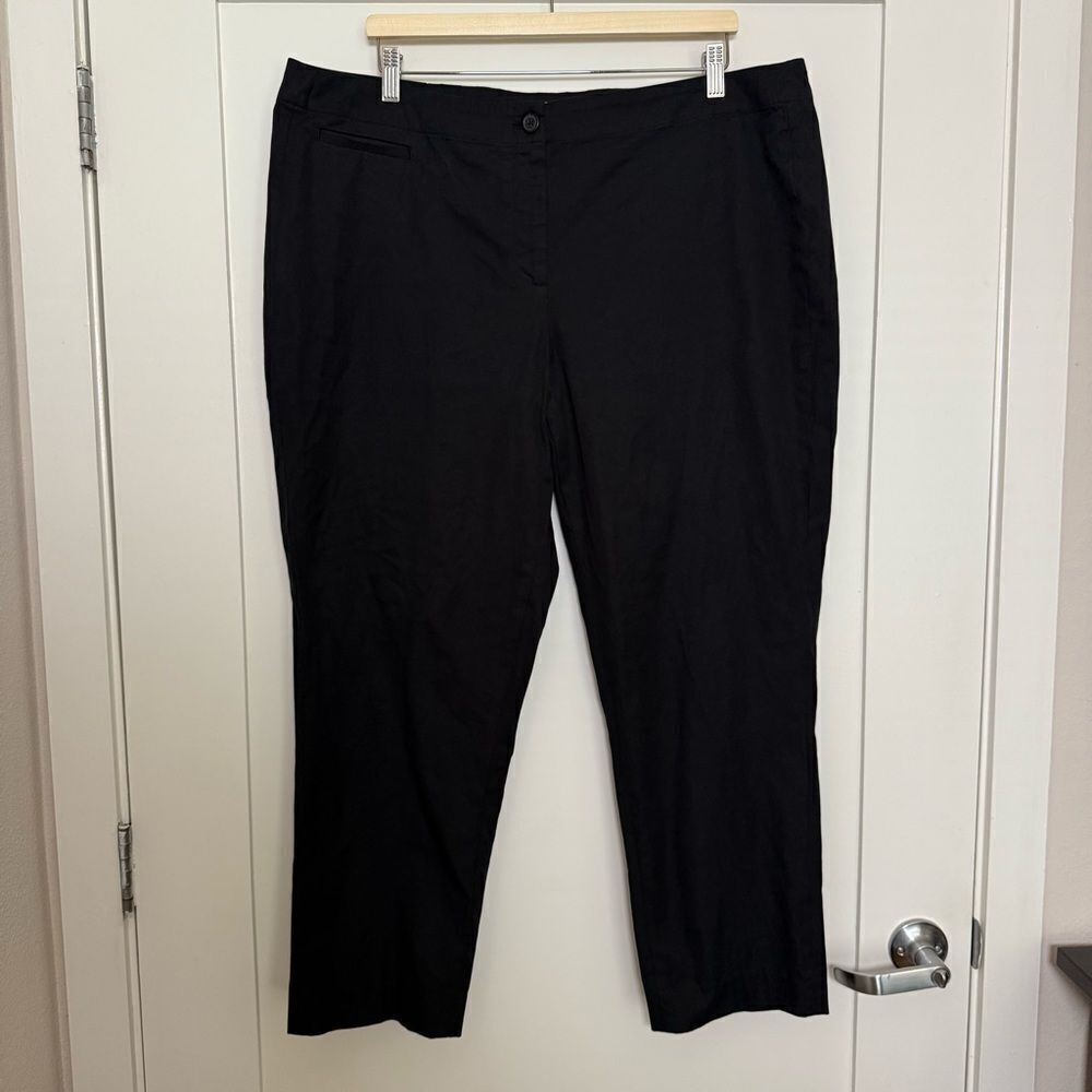 J Jill Dress Pants Womens Sz 18 Petite Black Straight Leg Office Casual Career